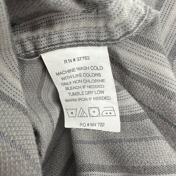 John Henry Mens Gray Striped Button-Up Long Sleeve Cotton/Poly Blend Shirt L - Picture 7 of 9